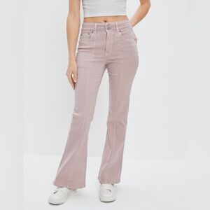 American Eagle Blush Pink High Waist Flare Leg Jeans Size 4 Regular
